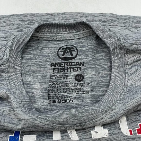 AMERICAN FIGHTER Grey Mens T-Shirt - Picture 3 of 3